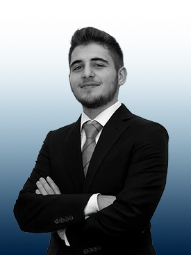 Portrait of Daniel Namaki in formal suit on transparent background